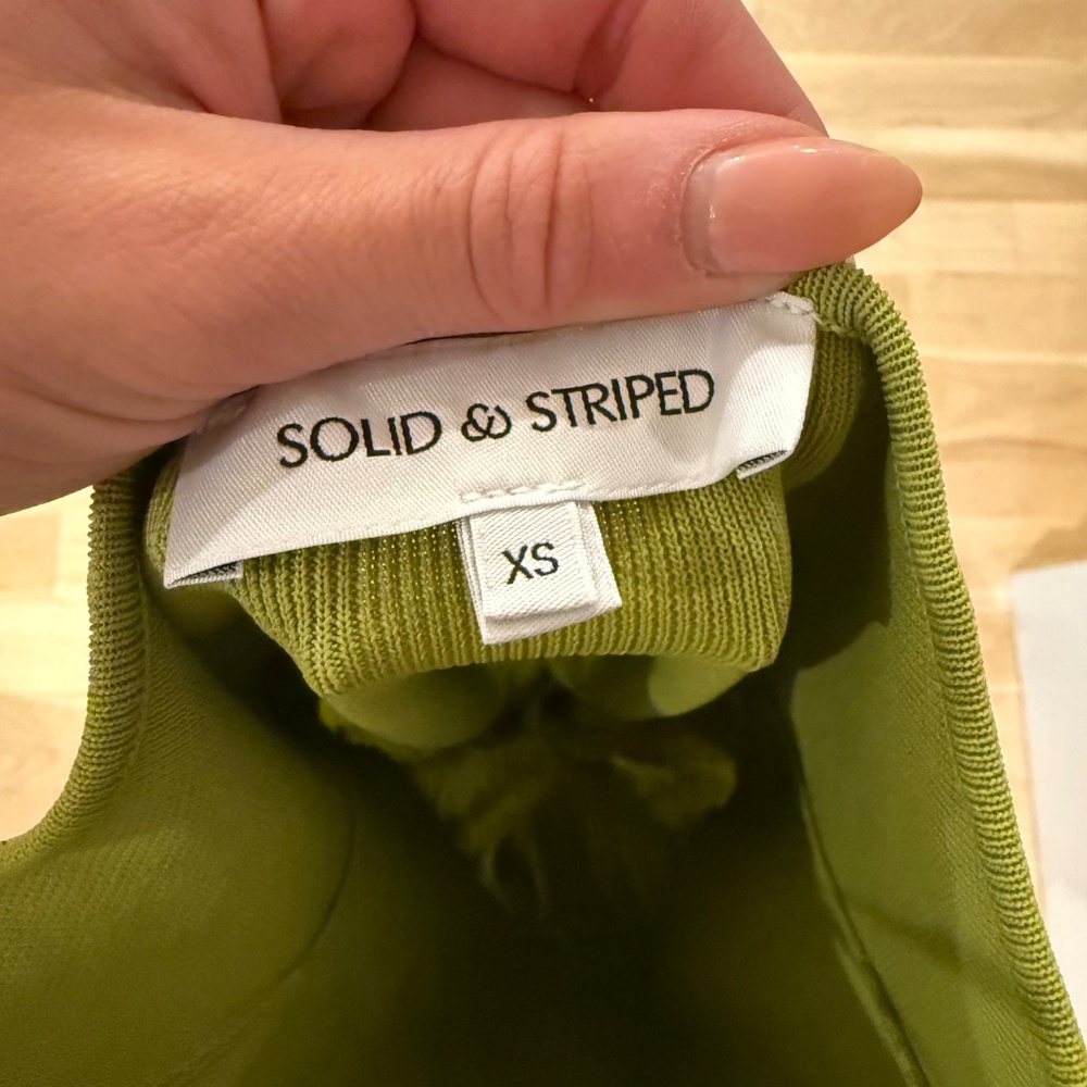 Solid And Striped Chartreuse Halter Maxi - image 5